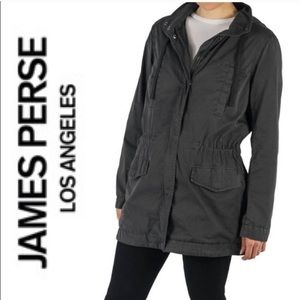 James Perse Grey Utility Jacket with Cinch Waist